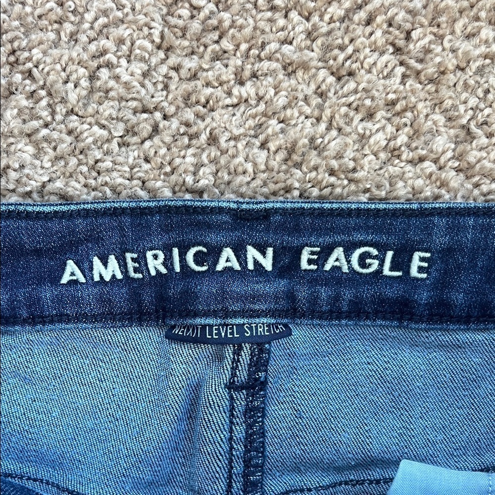 American Eagle Next Level Stretch Dark Skinny Blue Jeans Size 10 Short - Picture 4 of 10